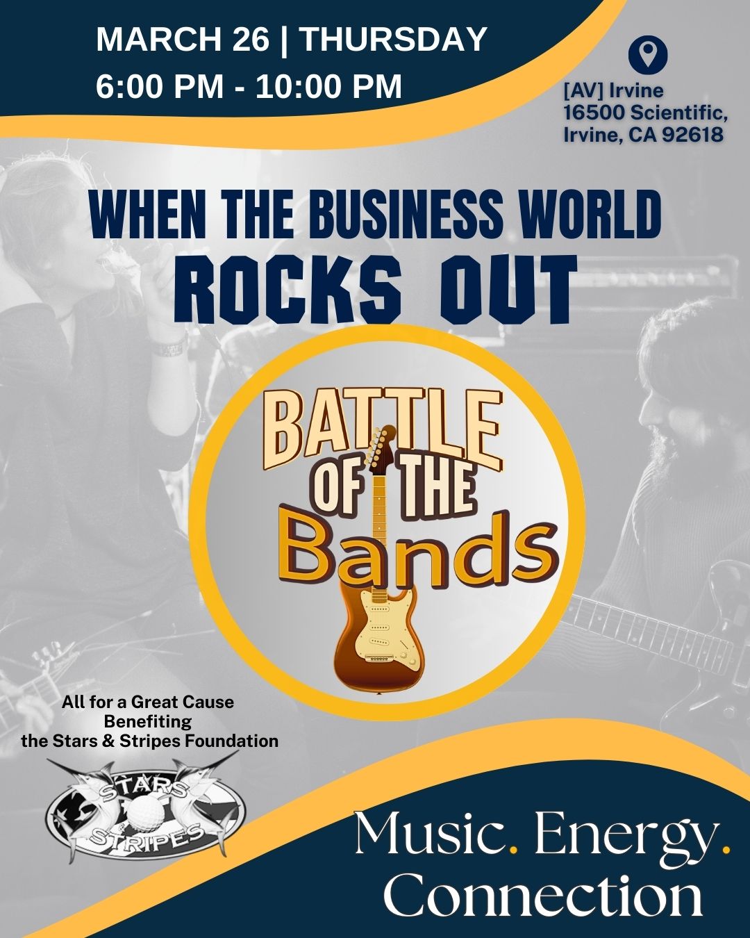 AMPCO Battle of the Bands flyer, March 26, 2026 at AV Irvine