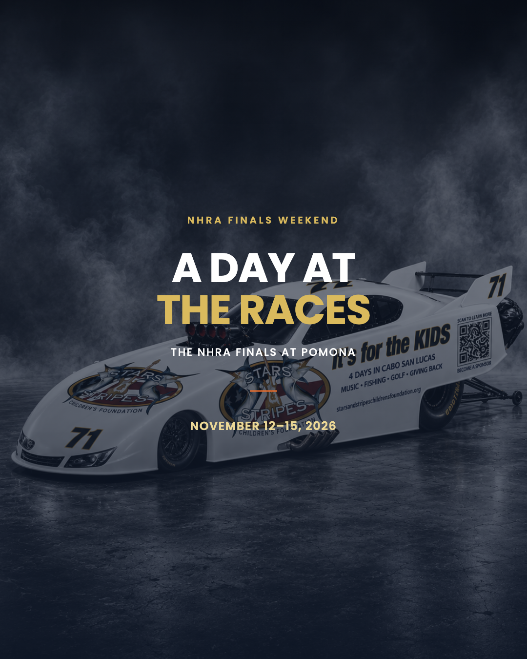 AMPCO NHRA Finals, A Day at the Races, November 12–15, 2026 in Pomona